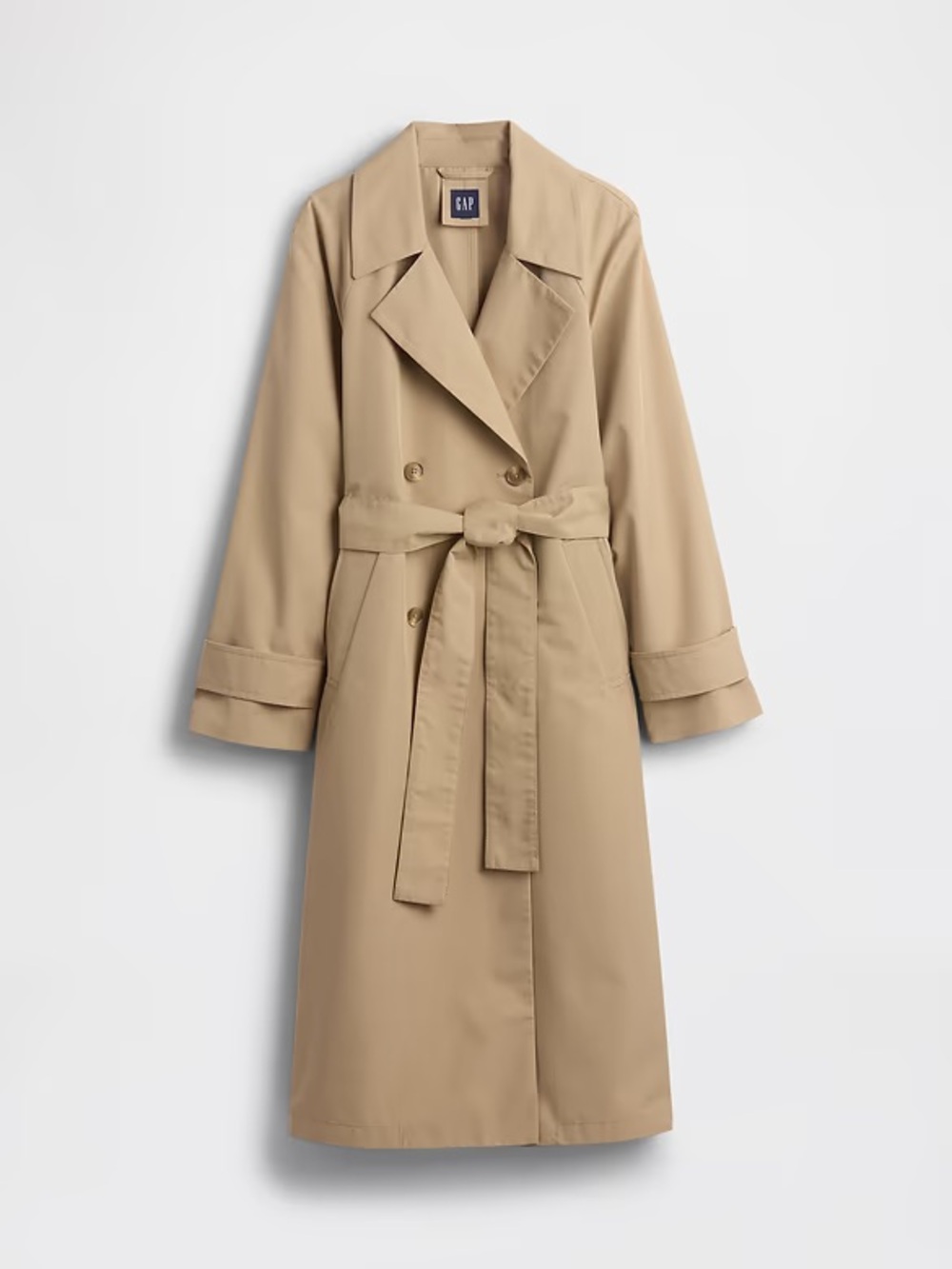 GAP Icon Khaki Tan Trench Coat size small tall